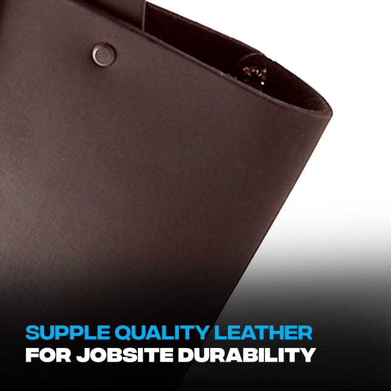 OX Tools Pro Drill Holster Pouch - Top-Grain Leather Tool Belt Pouches for Cordless Drills and Impact Drivers, Heavy-Duty Rivet Reinforcement - Fits 2.5" Wide Belt OX-P263405 - Image 2